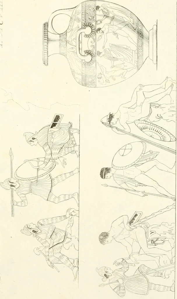 An illustration from Pitture di vasi fittili, esibite dal cav. F. Inghirami per servire di studio alla mitologia ed all storia degli antichi popoli, 1838, leaf 346