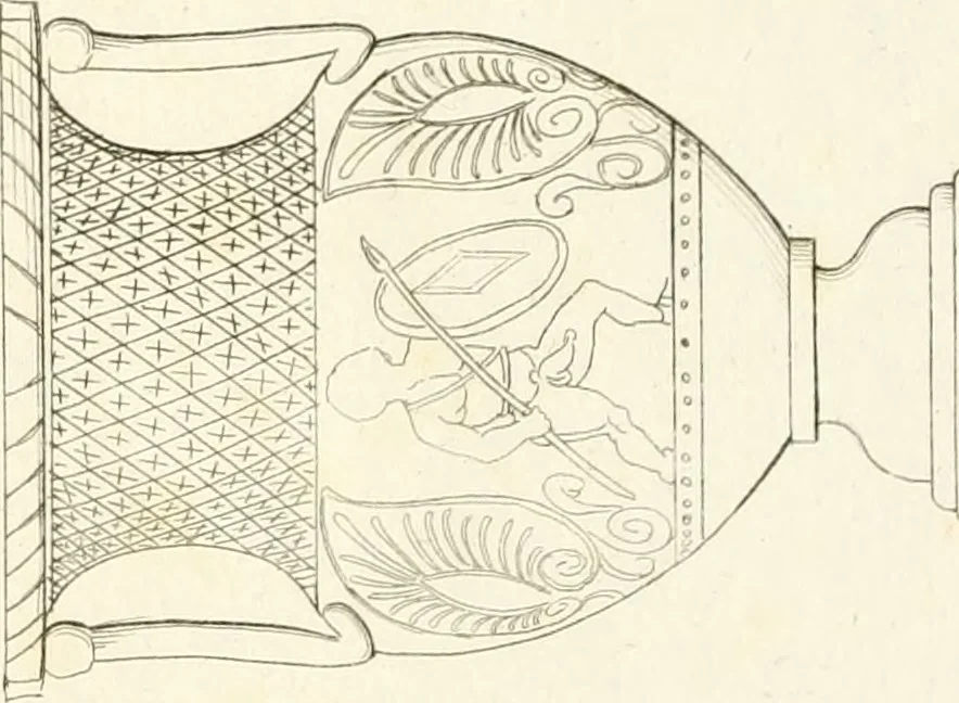 An illustration from Pitture di vasi fittili, esibite dal cav. F. Inghirami per servire di studio alla mitologia ed all storia degli antichi popoli, 1838, leaf 350