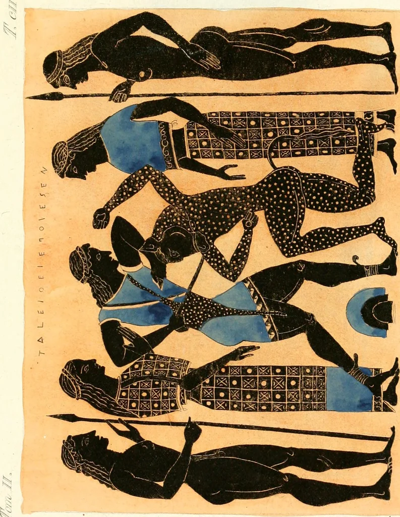 An illustration from Pitture di vasi fittili, esibite dal cav. F. Inghirami per servire di studio alla mitologia ed all storia degli antichi popoli, 1838, leaf 146