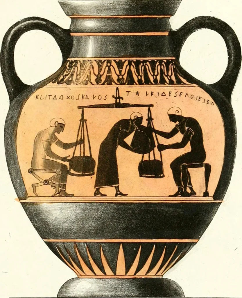 An illustration from Pitture di vasi fittili, esibite dal cav. F. Inghirami per servire di studio alla mitologia ed all storia degli antichi popoli, 1838, leaf 148