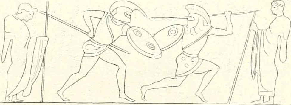 An illustration from Pitture di vasi fittili, esibite dal cav. F. Inghirami per servire di studio alla mitologia ed all storia degli antichi popoli, 1838, leaf 152