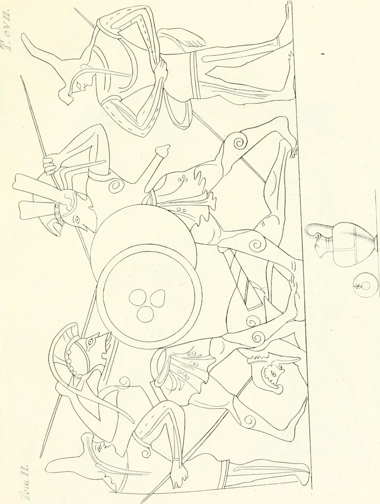 An illustration from Pitture di vasi fittili, esibite dal cav. F. Inghirami per servire di studio alla mitologia ed all storia degli antichi popoli, 1838, leaf 156