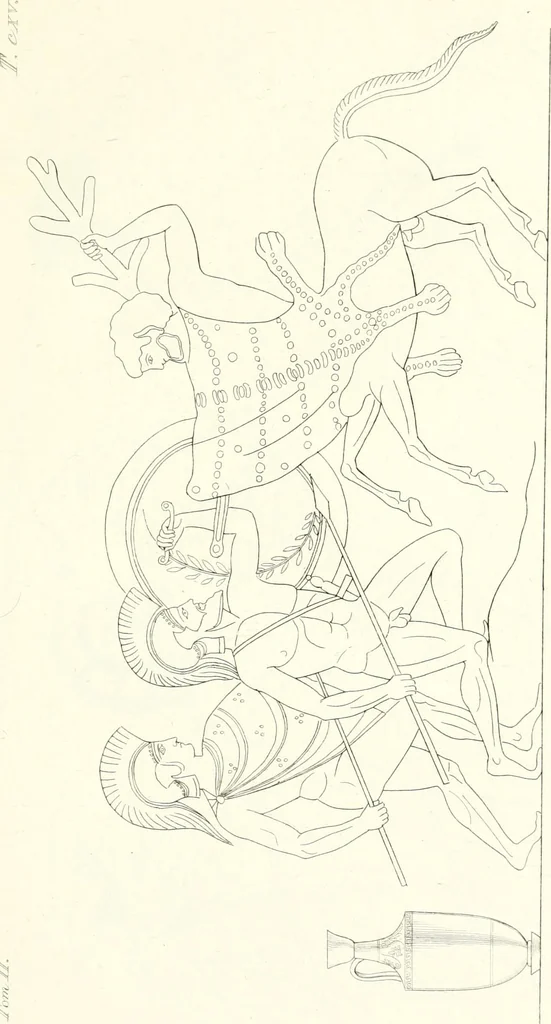 An illustration from Pitture di vasi fittili, esibite dal cav. F. Inghirami per servire di studio alla mitologia ed all storia degli antichi popoli, 1838, leaf 172