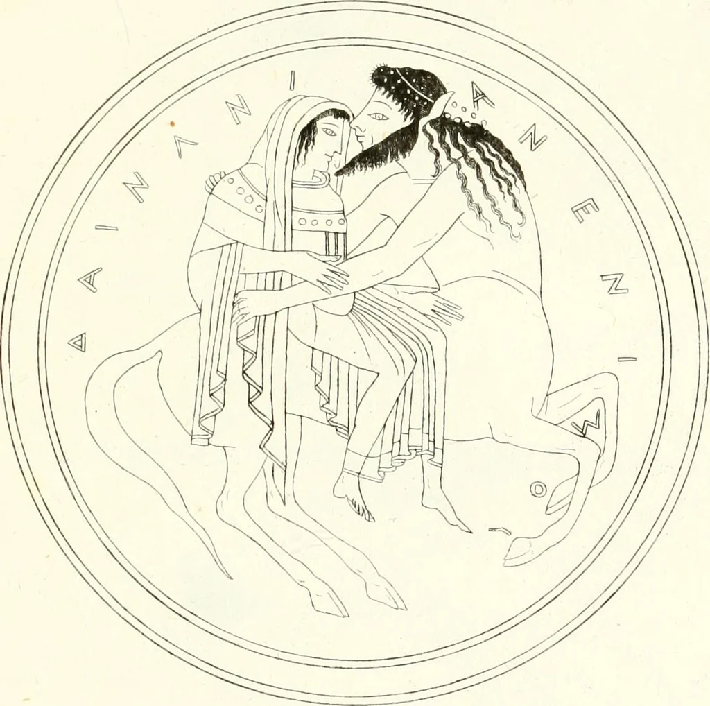 An illustration from Pitture di vasi fittili, esibite dal cav. F. Inghirami per servire di studio alla mitologia ed all storia degli antichi popoli, 1838, leaf 180