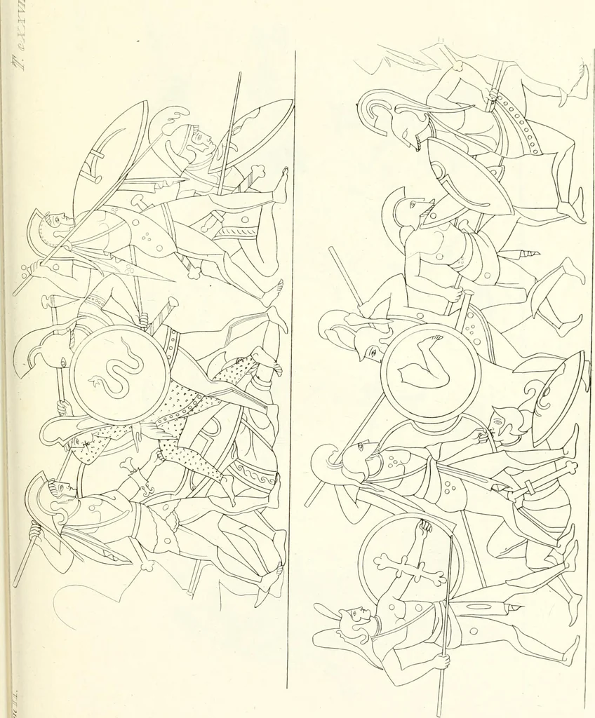 An illustration from Pitture di vasi fittili, esibite dal cav. F. Inghirami per servire di studio alla mitologia ed all storia degli antichi popoli, 1838, leaf 198