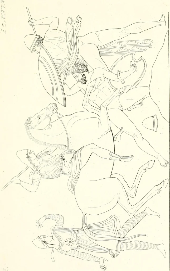 An illustration from Pitture di vasi fittili, esibite dal cav. F. Inghirami per servire di studio alla mitologia ed all storia degli antichi popoli, 1838, leaf 200