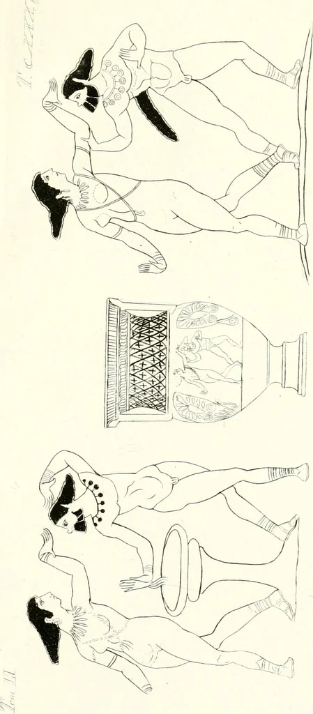 An illustration from Pitture di vasi fittili, esibite dal cav. F. Inghirami per servire di studio alla mitologia ed all storia degli antichi popoli, 1838, leaf 204
