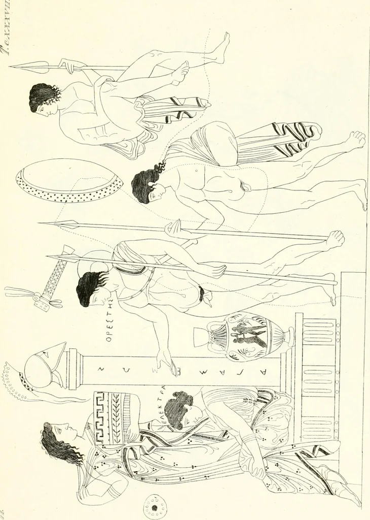 An illustration from Pitture di vasi fittili, esibite dal cav. F. Inghirami per servire di studio alla mitologia ed all storia degli antichi popoli, 1838, leaf 216