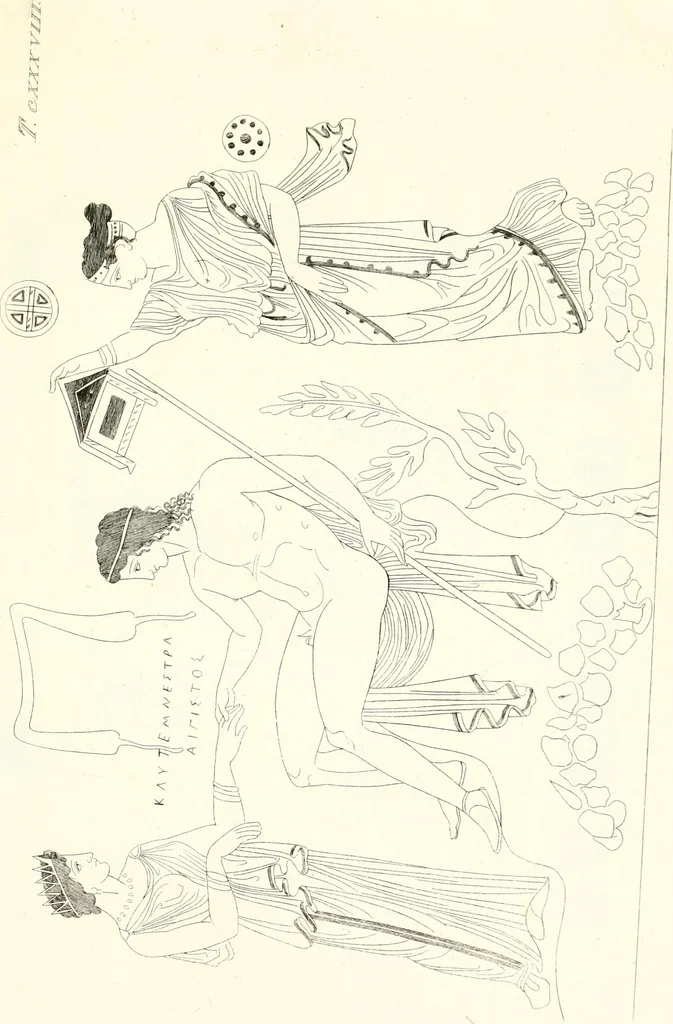 An illustration from Pitture di vasi fittili, esibite dal cav. F. Inghirami per servire di studio alla mitologia ed all storia degli antichi popoli, 1838, leaf 218