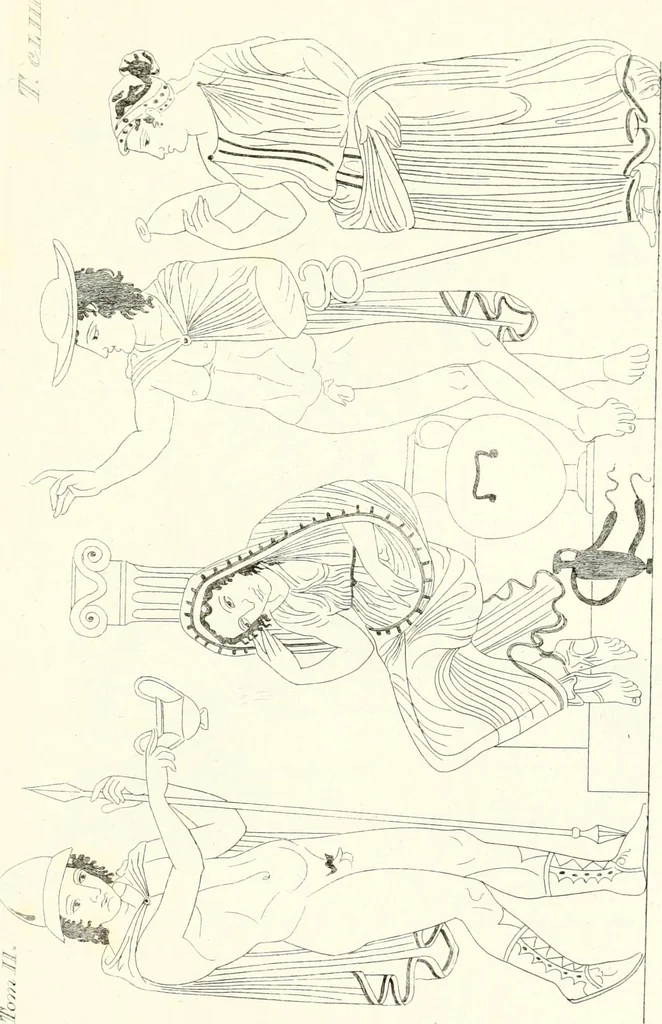 An illustration from Pitture di vasi fittili, esibite dal cav. F. Inghirami per servire di studio alla mitologia ed all storia degli antichi popoli, 1838, leaf 248