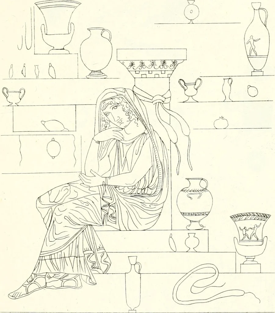 An illustration from Pitture di vasi fittili, esibite dal cav. F. Inghirami per servire di studio alla mitologia ed all storia degli antichi popoli, 1838, leaf 250