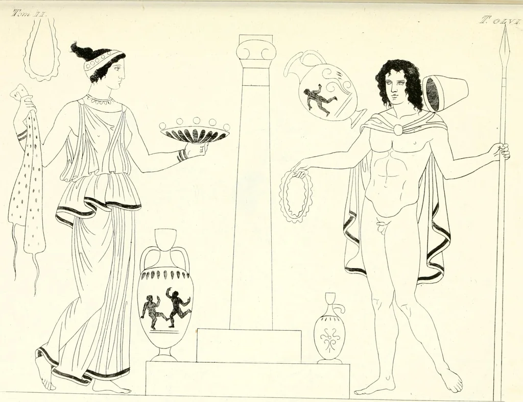 An illustration from Pitture di vasi fittili, esibite dal cav. F. Inghirami per servire di studio alla mitologia ed all storia degli antichi popoli, 1838, leaf 254