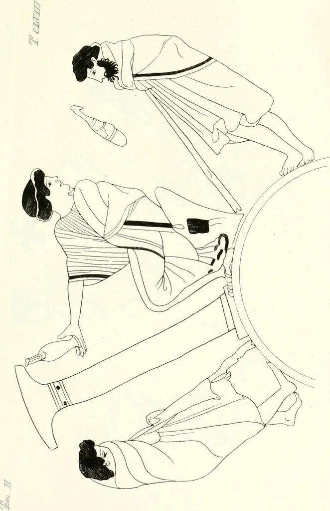 An illustration from Pitture di vasi fittili, esibite dal cav. F. Inghirami per servire di studio alla mitologia ed all storia degli antichi popoli, 1838, leaf 258
