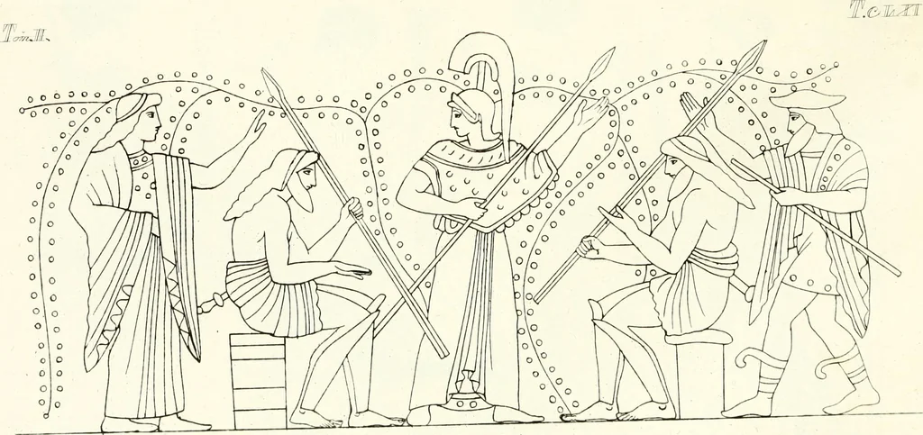 An illustration from Pitture di vasi fittili, esibite dal cav. F. Inghirami per servire di studio alla mitologia ed all storia degli antichi popoli, 1838, leaf 262
