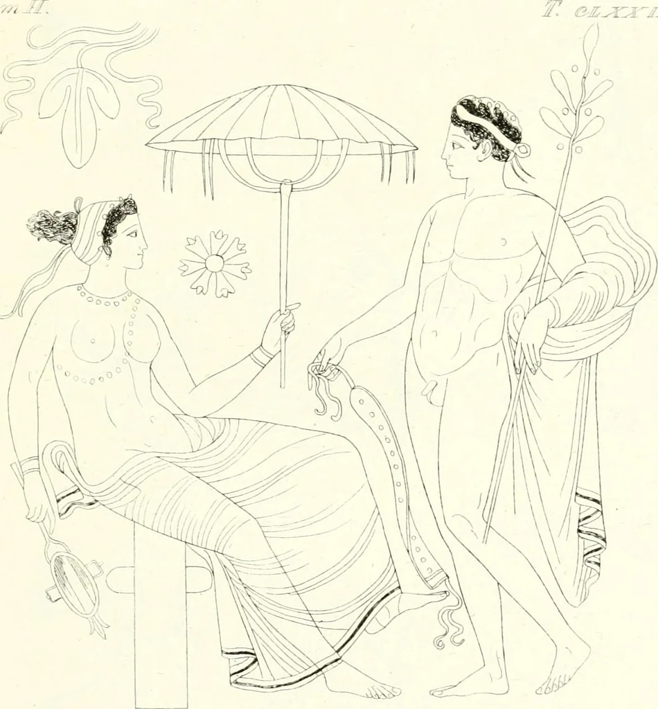 An illustration from Pitture di vasi fittili, esibite dal cav. F. Inghirami per servire di studio alla mitologia ed all storia degli antichi popoli, 1838, leaf 296