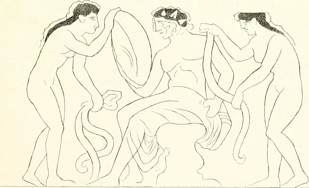 An illustration from Pitture di vasi fittili, esibite dal cav. F. Inghirami per servire di studio alla mitologia ed all storia degli antichi popoli, 1838, leaf 314