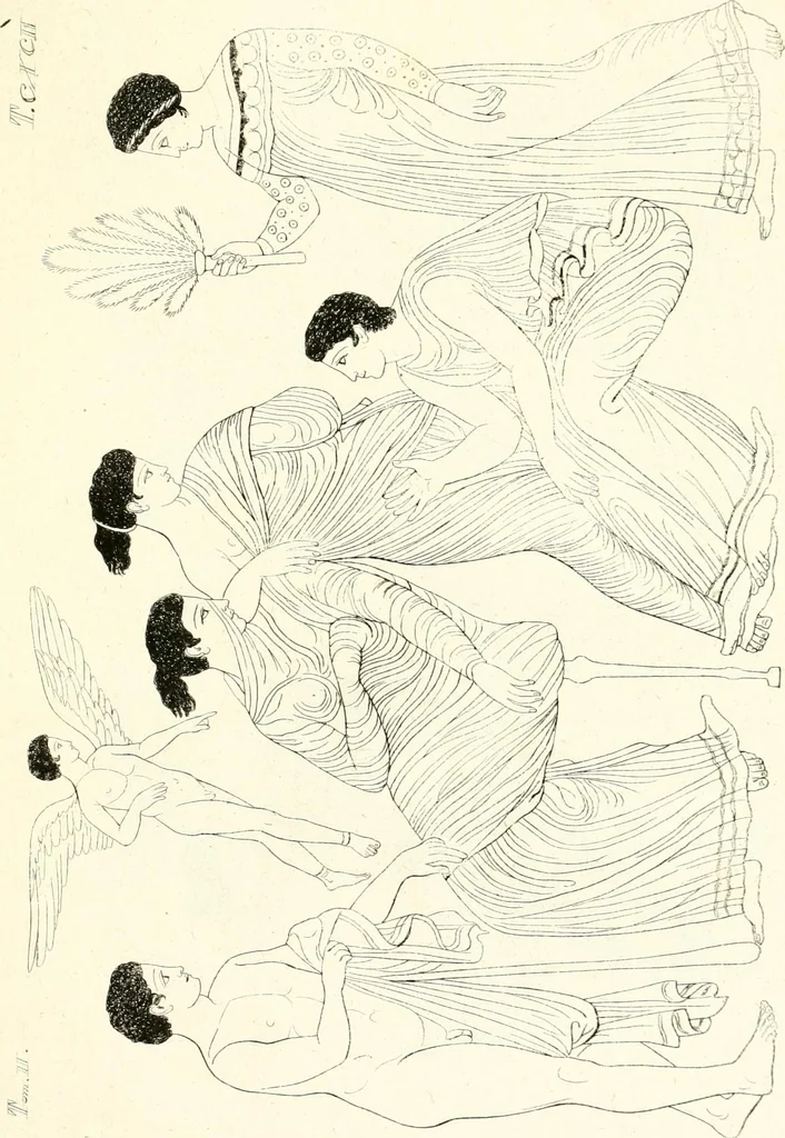 An illustration from Pitture di vasi fittili, esibite dal cav. F. Inghirami per servire di studio alla mitologia ed all storia degli antichi popoli, 1838, leaf 322