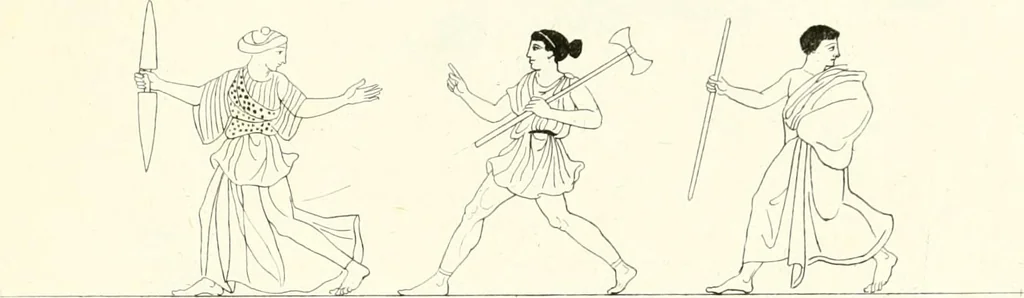 An illustration from Pitture di vasi fittili, esibite dal cav. F. Inghirami per servire di studio alla mitologia ed all storia degli antichi popoli, 1838, leaf 328