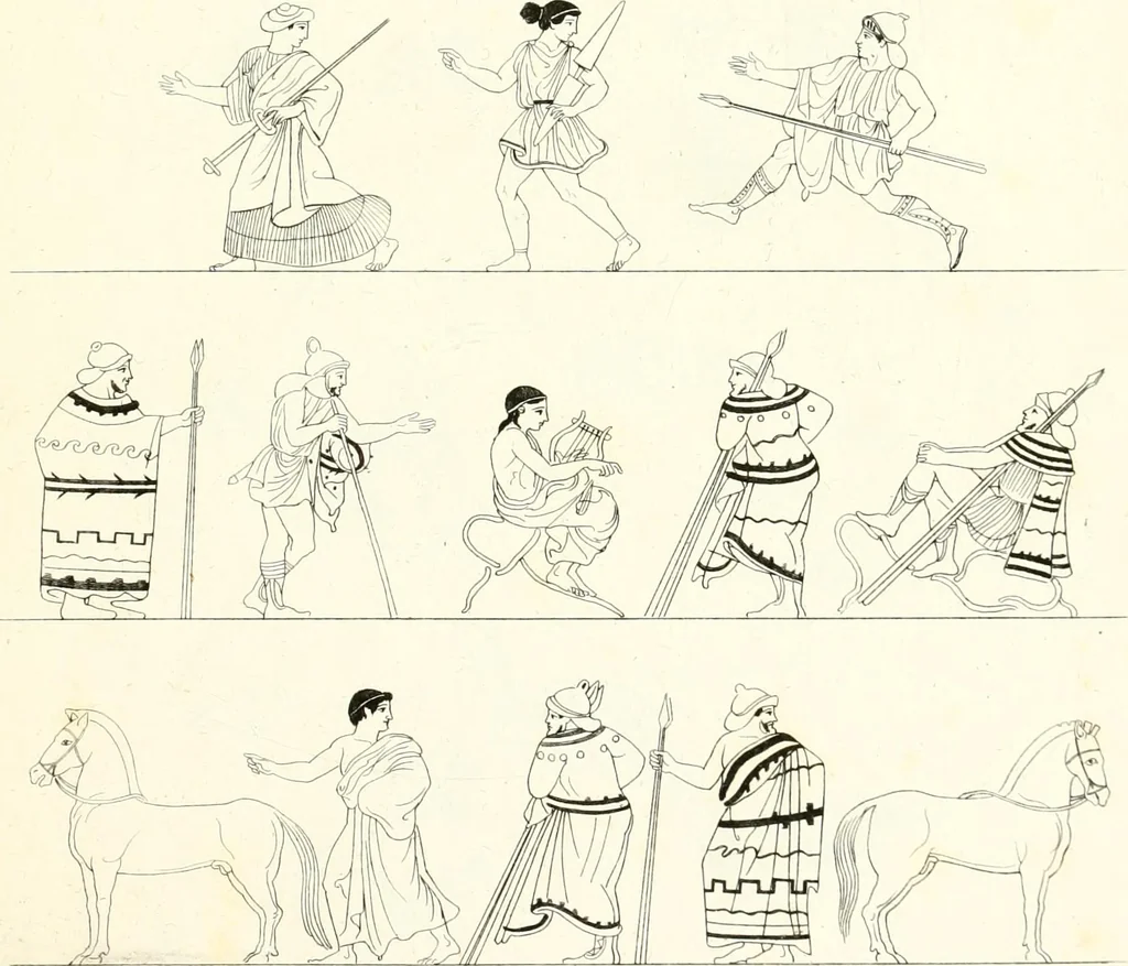 An illustration from Pitture di vasi fittili, esibite dal cav. F. Inghirami per servire di studio alla mitologia ed all storia degli antichi popoli, 1838, leaf 328