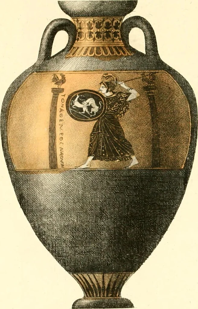 An illustration from Pitture di vasi fittili, esibite dal cav. F. Inghirami per servire di studio alla mitologia ed alla storia degli antichi popoli, 1838, leaf 170