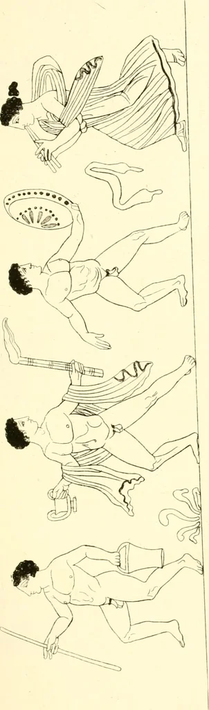 An illustration from Pitture di vasi fittili, esibite dal cav. F. Inghirami per servire di studio alla mitologia ed alla storia degli antichi popoli, 1838, leaf 218