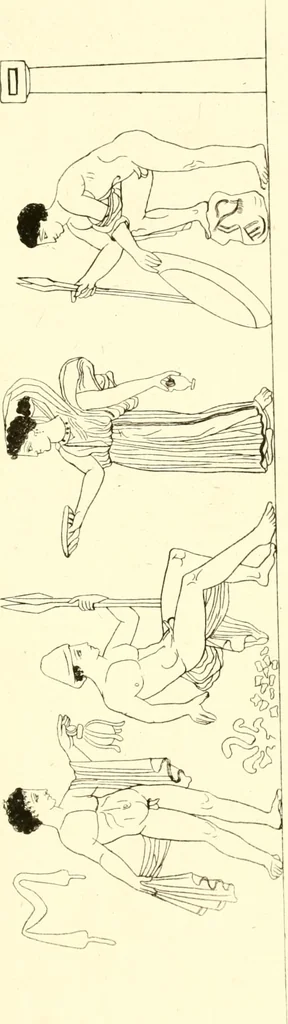 An illustration from Pitture di vasi fittili, esibite dal cav. F. Inghirami per servire di studio alla mitologia ed alla storia degli antichi popoli, 1838, leaf 218