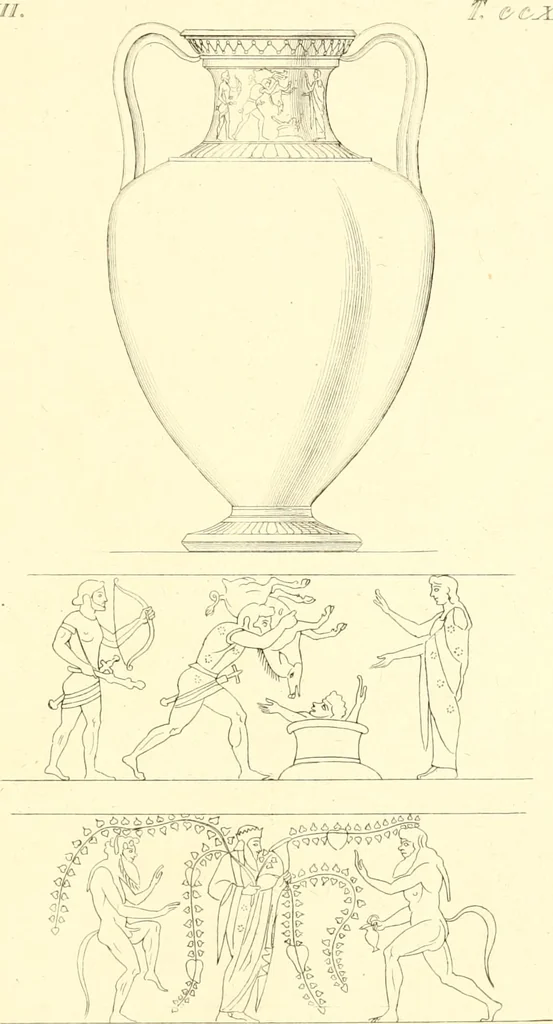 An illustration from Pitture di vasi fittili, esibite dal cav. F. Inghirami per servire di studio alla mitologia ed alla storia degli antichi popoli, 1838, leaf 226
