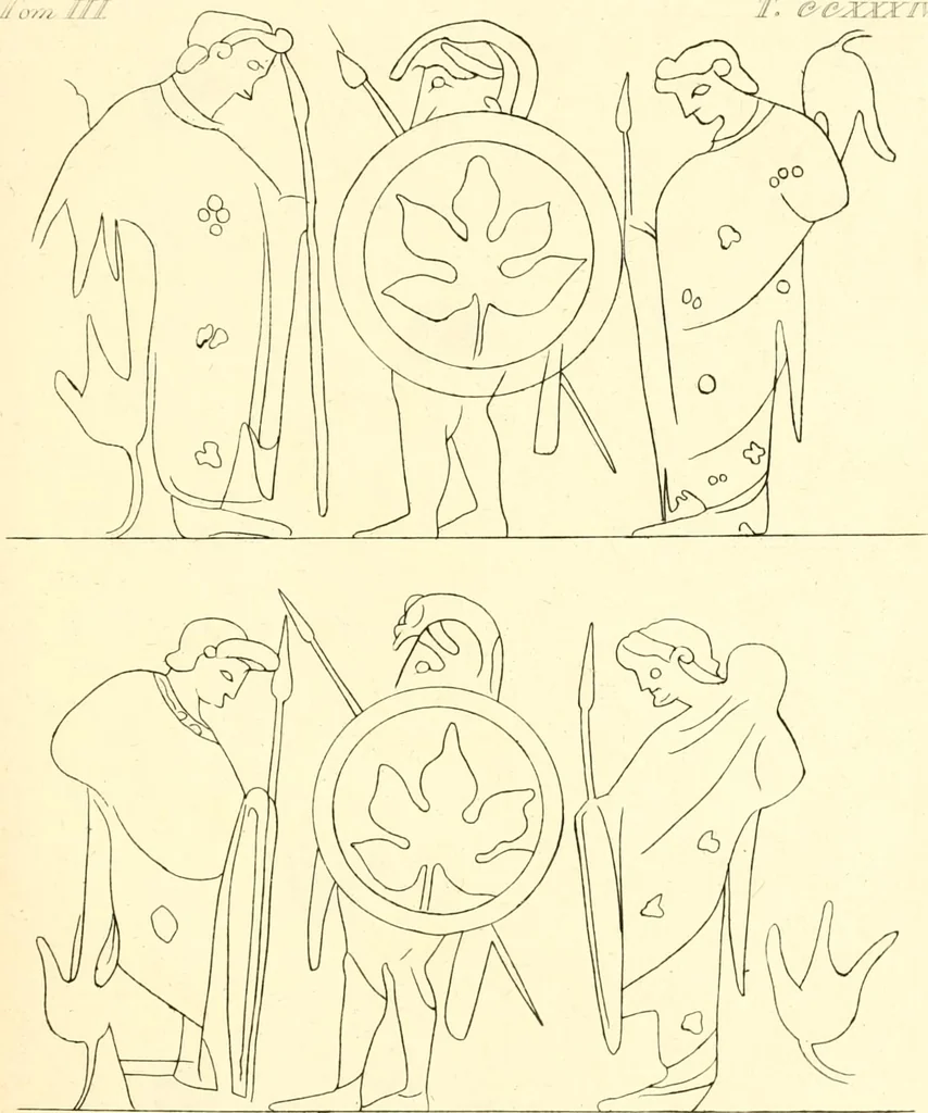 An illustration from Pitture di vasi fittili, esibite dal cav. F. Inghirami per servire di studio alla mitologia ed alla storia degli antichi popoli, 1838, leaf 232