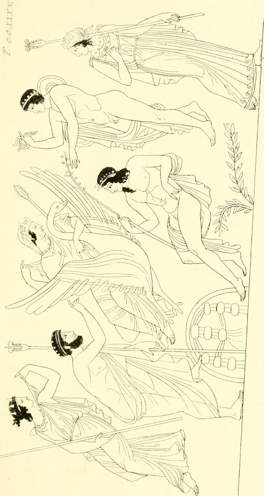 An illustration from Pitture di vasi fittili, esibite dal cav. F. Inghirami per servire di studio alla mitologia ed alla storia degli antichi popoli, 1838, leaf 234