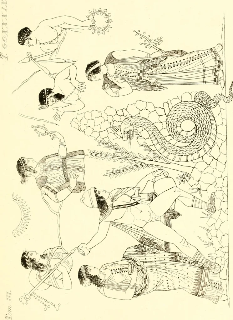 An illustration from Pitture di vasi fittili, esibite dal cav. F. Inghirami per servire di studio alla mitologia ed alla storia degli antichi popoli, 1838, leaf 242