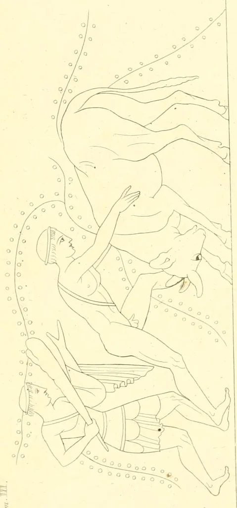 An illustration from Pitture di vasi fittili, esibite dal cav. F. Inghirami per servire di studio alla mitologia ed alla storia degli antichi popoli, 1838, leaf 248