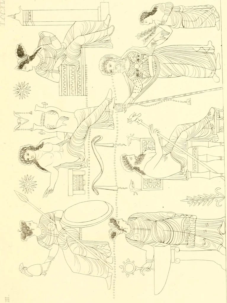An illustration from Pitture di vasi fittili, esibite dal cav. F. Inghirami per servire di studio alla mitologia ed alla storia degli antichi popoli, 1838, leaf 260
