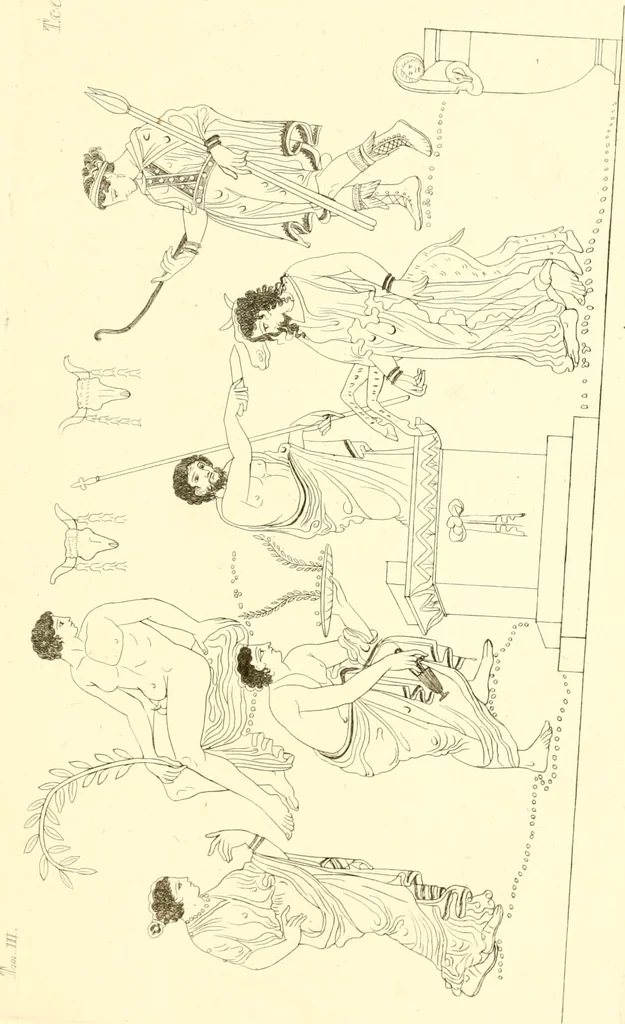An illustration from Pitture di vasi fittili, esibite dal cav. F. Inghirami per servire di studio alla mitologia ed alla storia degli antichi popoli, 1838, leaf 266