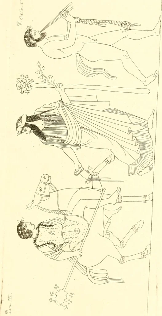 An illustration from Pitture di vasi fittili, esibite dal cav. F. Inghirami per servire di studio alla mitologia ed alla storia degli antichi popoli, 1838, leaf 298