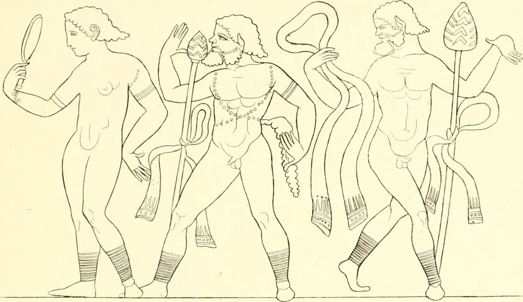An illustration from Pitture di vasi fittili, esibite dal cav. F. Inghirami per servire di studio alla mitologia ed alla storia degli antichi popoli, 1838, leaf 306