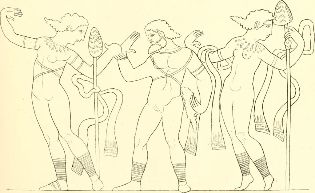 An illustration from Pitture di vasi fittili, esibite dal cav. F. Inghirami per servire di studio alla mitologia ed alla storia degli antichi popoli, 1838, leaf 306