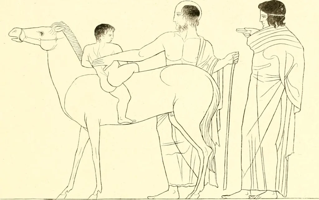 An illustration from Pitture di vasi fittili, esibite dal cav. F. Inghirami per servire di studio alla mitologia ed alla storia degli antichi popoli, 1838, leaf 314