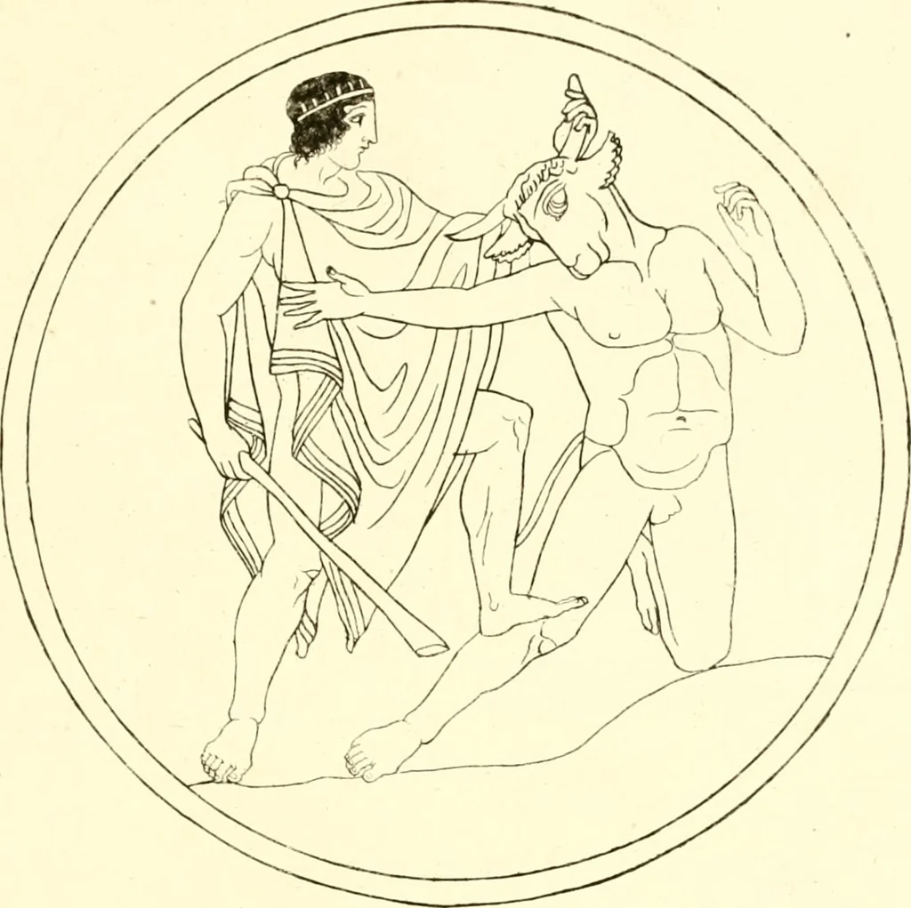 An illustration from Pitture di vasi fittili, esibite dal cav. F. Inghirami per servire di studio alla mitologia ed alla storia degli antichi popoli, 1838, leaf 356