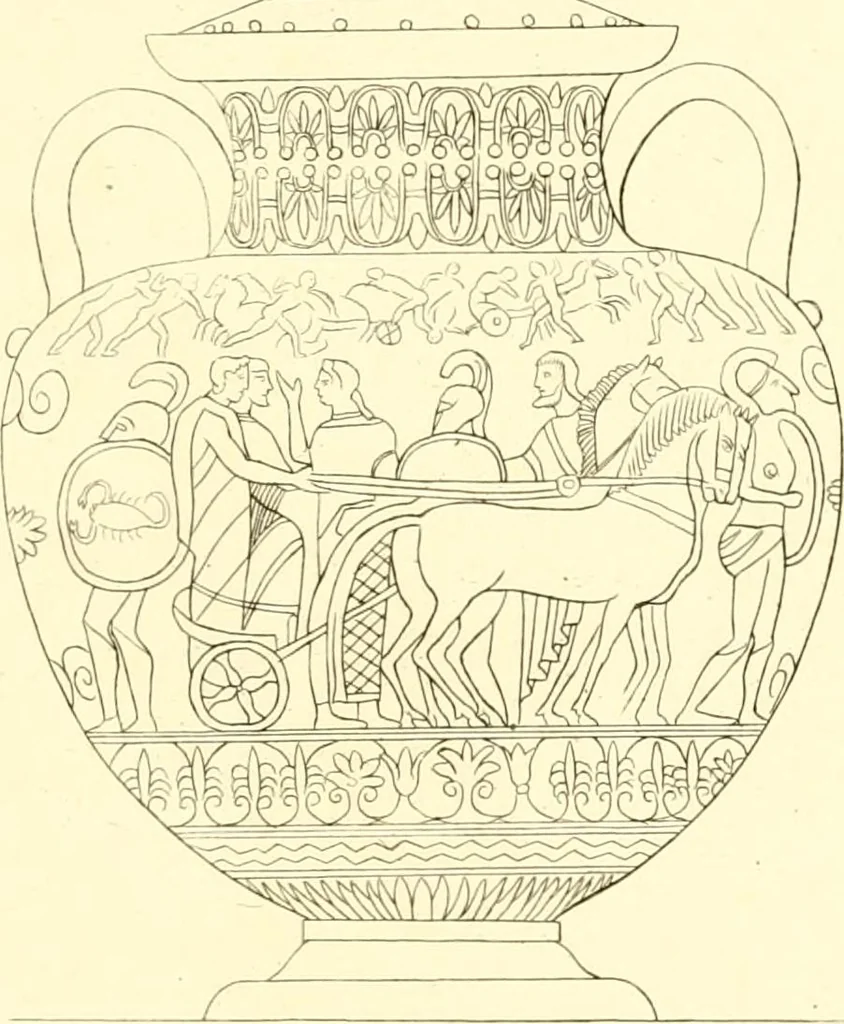 An illustration from Pitture di vasi fittili, esibite dal cav. F. Inghirami per servire di studio alla mitologia ed alla storia degli antichi popoli, 1838, leaf 364
