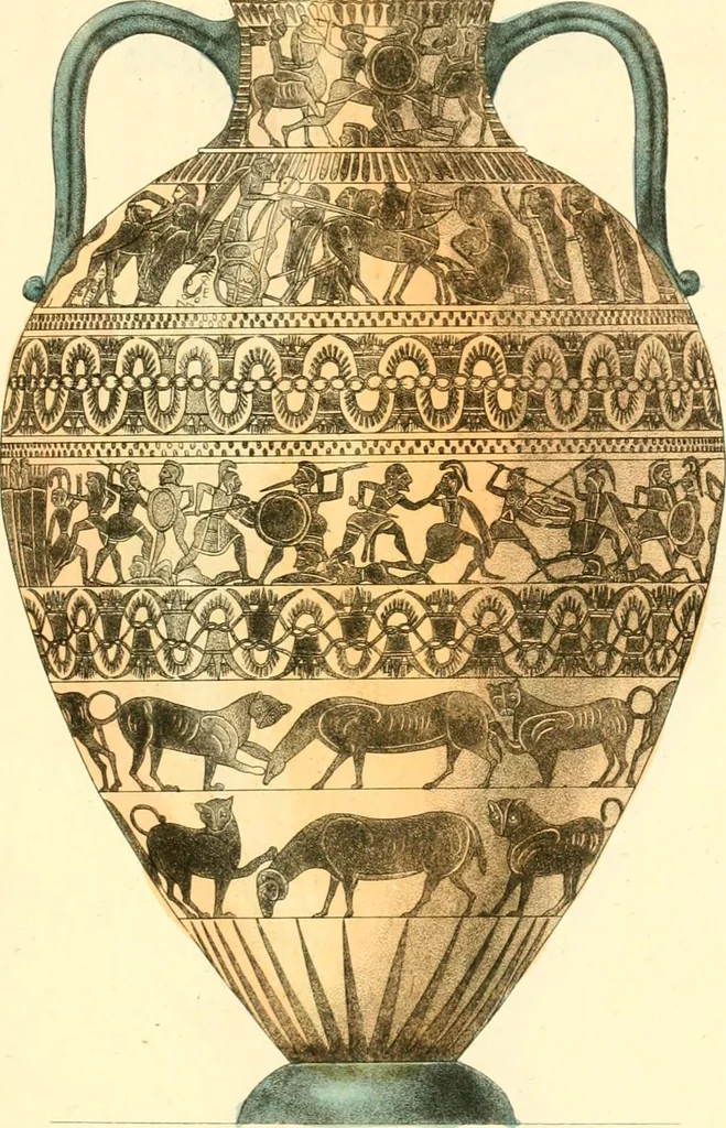 An illustration from Pitture di vasi fittili, esibite dal cav. F. Inghirami per servire di studio alla mitologia ed alla storia degli antichi popoli, 1838, leaf 542