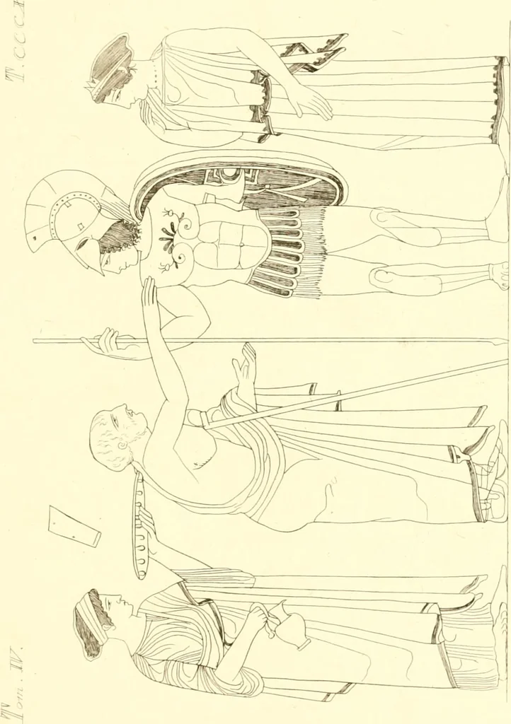 An illustration from Pitture di vasi fittili, esibite dal cav. F. Inghirami per servire di studio alla mitologia ed alla storia degli antichi popoli, 1838, leaf 560