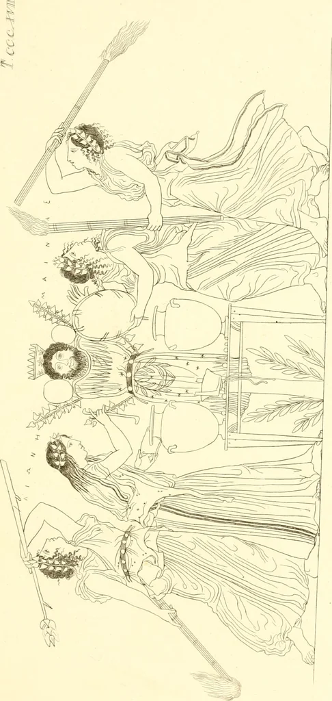 An illustration from Pitture di vasi fittili, esibite dal cav. F. Inghirami per servire di studio alla mitologia ed alla storia degli antichi popoli, 1838, leaf 574