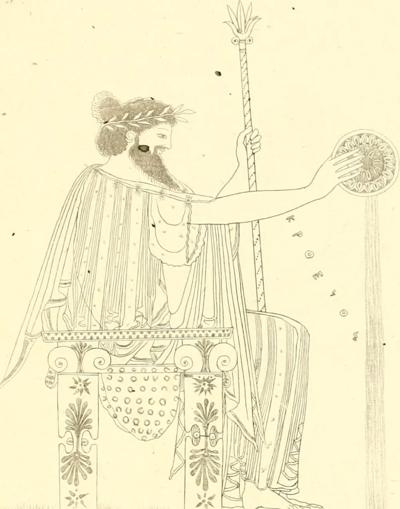 An illustration from Pitture di vasi fittili, esibite dal cav. F. Inghirami per servire di studio alla mitologia ed alla storia degli antichi popoli, 1838, leaf 578