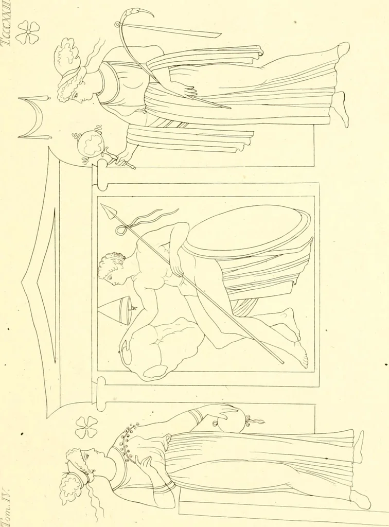 An illustration from Pitture di vasi fittili, esibite dal cav. F. Inghirami per servire di studio alla mitologia ed alla storia degli antichi popoli, 1838, leaf 584