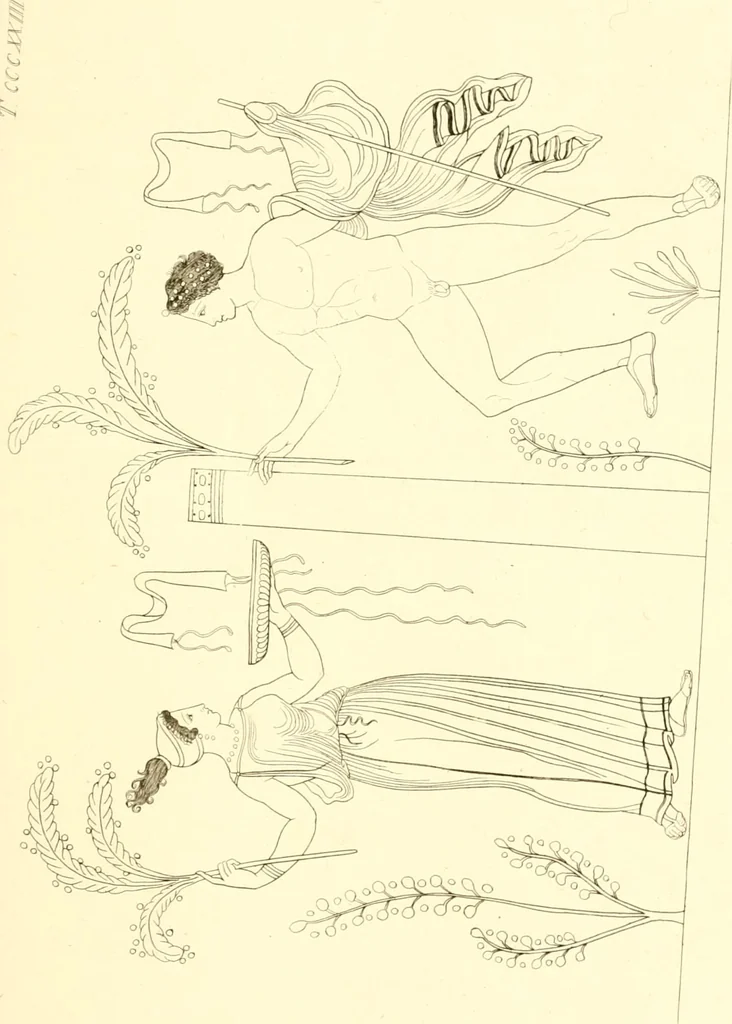 An illustration from Pitture di vasi fittili, esibite dal cav. F. Inghirami per servire di studio alla mitologia ed alla storia degli antichi popoli, 1838, leaf 586