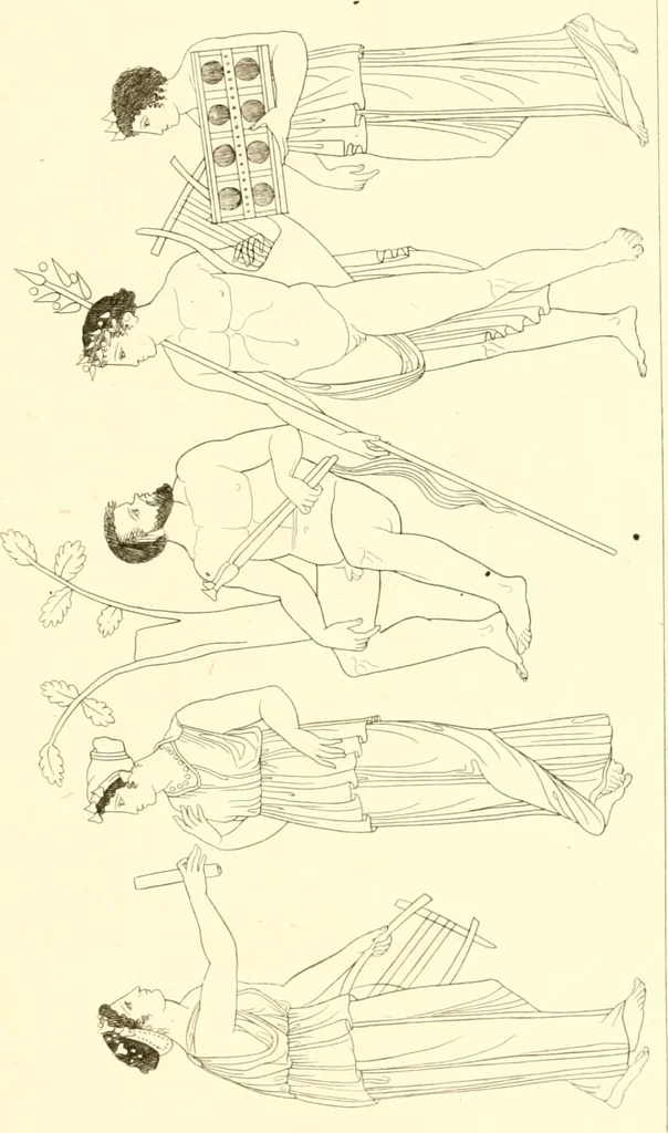 An illustration from Pitture di vasi fittili, esibite dal cav. F. Inghirami per servire di studio alla mitologia ed alla storia degli antichi popoli, 1838, leaf 590