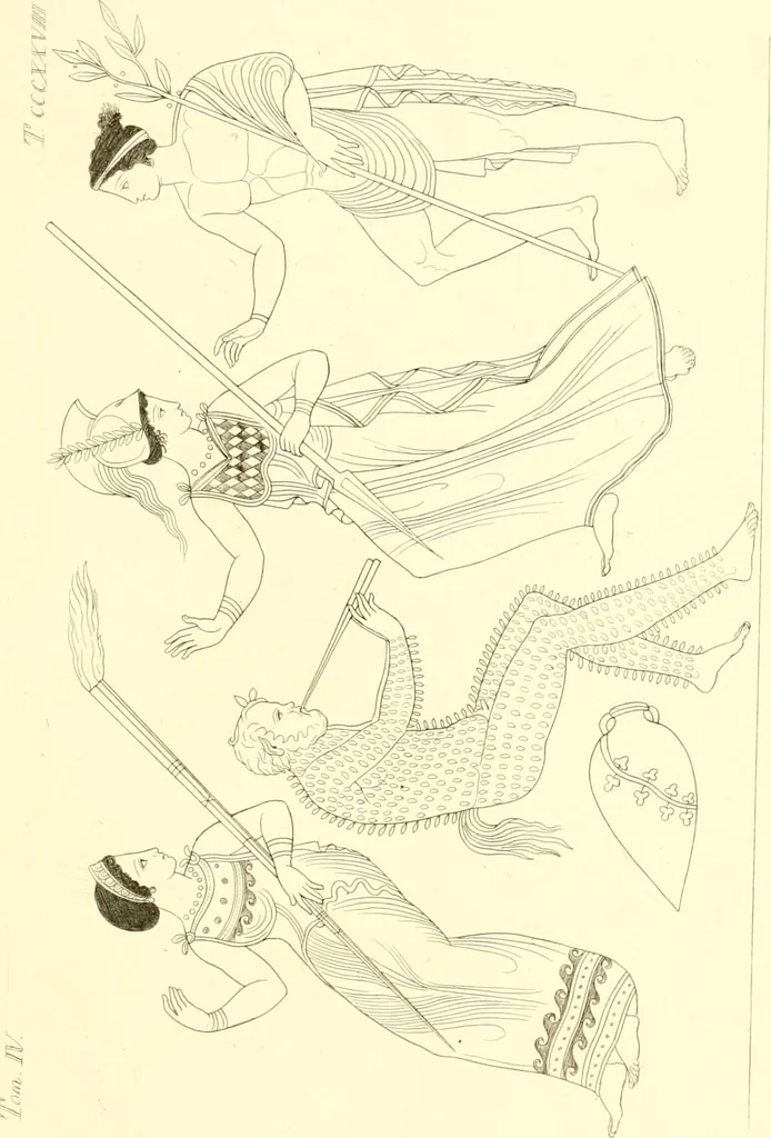 An illustration from Pitture di vasi fittili, esibite dal cav. F. Inghirami per servire di studio alla mitologia ed alla storia degli antichi popoli, 1838, leaf 596