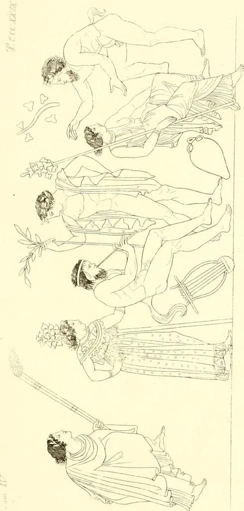 An illustration from Pitture di vasi fittili, esibite dal cav. F. Inghirami per servire di studio alla mitologia ed alla storia degli antichi popoli, 1838, leaf 598