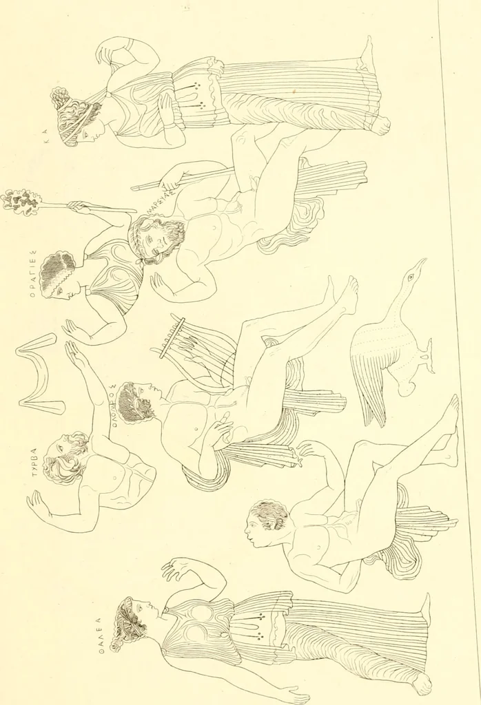 An illustration from Pitture di vasi fittili, esibite dal cav. F. Inghirami per servire di studio alla mitologia ed alla storia degli antichi popoli, 1838, leaf 604