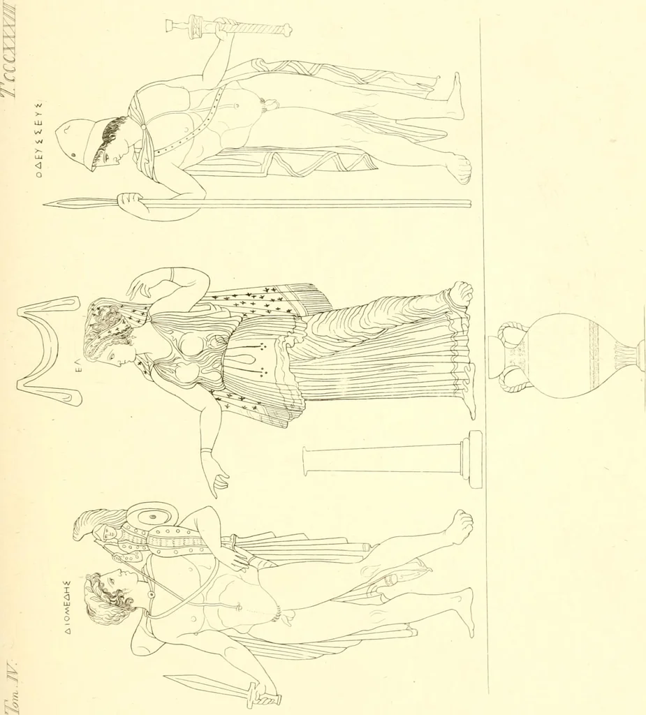 An illustration from Pitture di vasi fittili, esibite dal cav. F. Inghirami per servire di studio alla mitologia ed alla storia degli antichi popoli, 1838, leaf 606